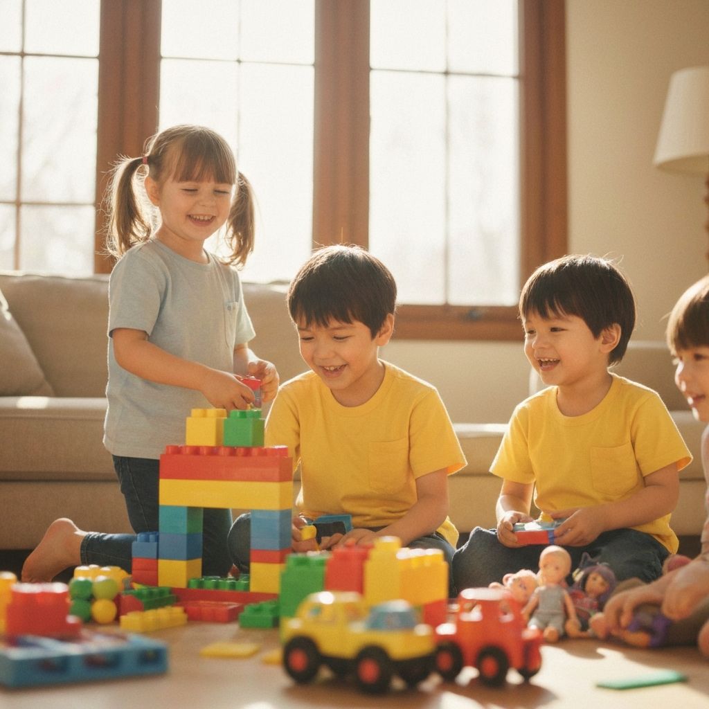 Children engaged in therapeutic play